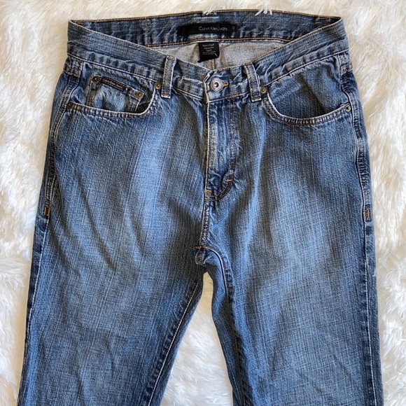 Calvin Klein Jeans Low-Rise Straight Leg Blue Jeans Size 30 - Picture 4 of 14